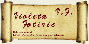 Violeta Fotirić vizit kartica